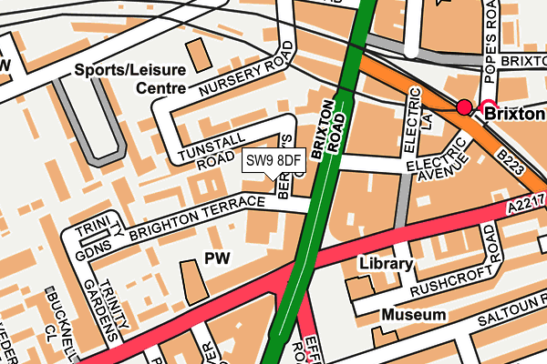 SW9 8DF map - OS OpenMap – Local (Ordnance Survey)