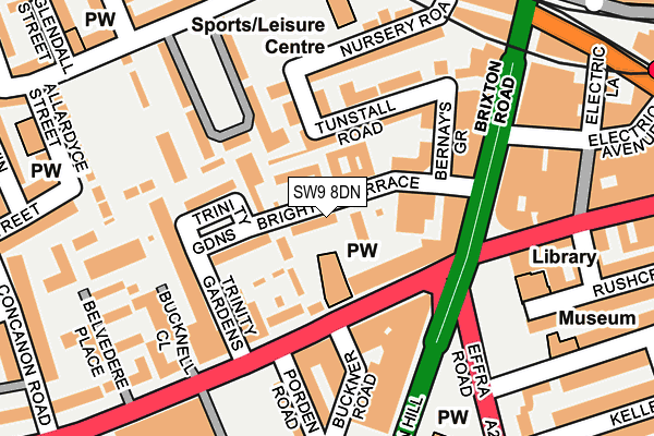 SW9 8DN map - OS OpenMap – Local (Ordnance Survey)