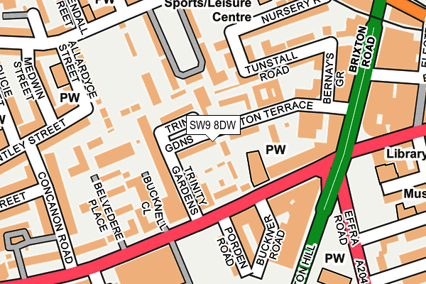 SW9 8DW map - OS OpenMap – Local (Ordnance Survey)