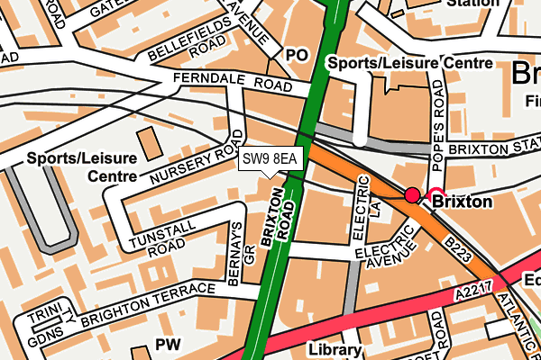 SW9 8EA map - OS OpenMap – Local (Ordnance Survey)