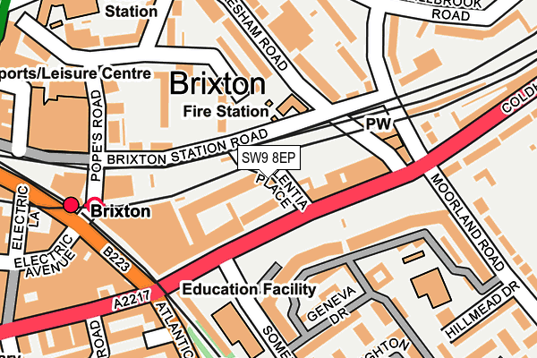 SW9 8EP map - OS OpenMap – Local (Ordnance Survey)