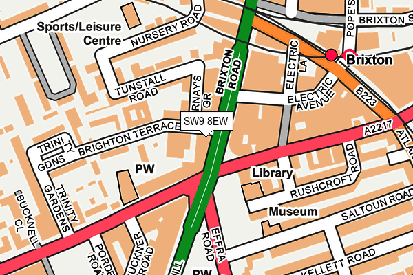 SW9 8EW map - OS OpenMap – Local (Ordnance Survey)