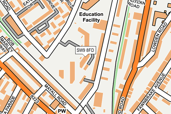 SW9 8FD map - OS OpenMap – Local (Ordnance Survey)