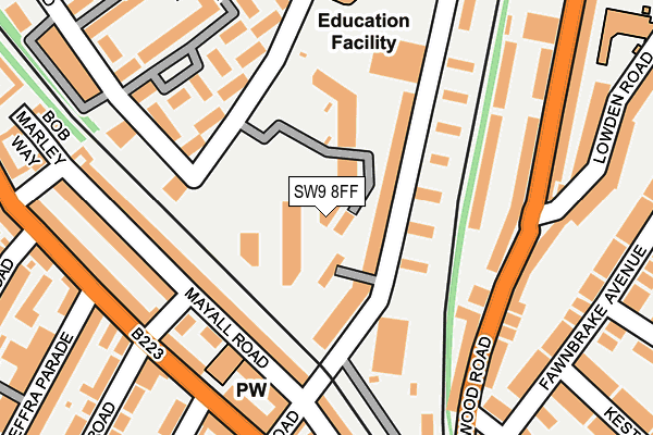 SW9 8FF map - OS OpenMap – Local (Ordnance Survey)