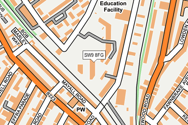 SW9 8FG map - OS OpenMap – Local (Ordnance Survey)
