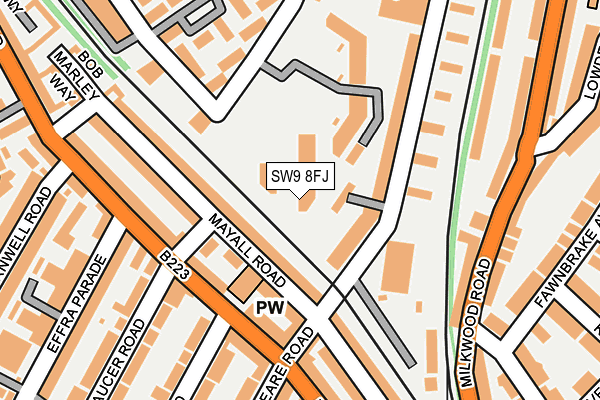 SW9 8FJ map - OS OpenMap – Local (Ordnance Survey)