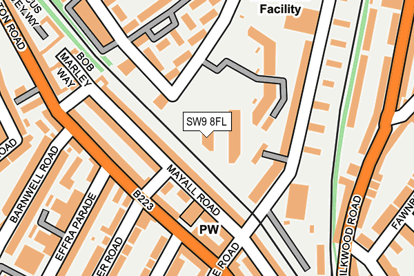 SW9 8FL map - OS OpenMap – Local (Ordnance Survey)