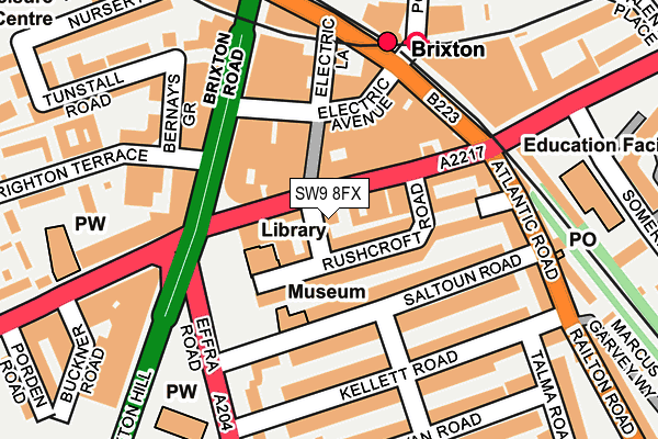 SW9 8FX map - OS OpenMap – Local (Ordnance Survey)