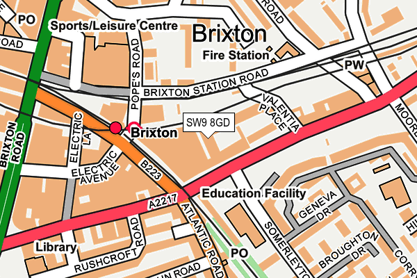 SW9 8GD map - OS OpenMap – Local (Ordnance Survey)