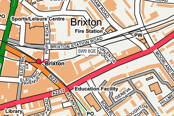 SW9 8GE map - OS OpenMap – Local (Ordnance Survey)