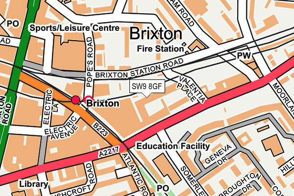 SW9 8GF map - OS OpenMap – Local (Ordnance Survey)