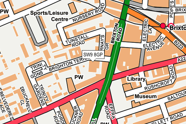 SW9 8GP map - OS OpenMap – Local (Ordnance Survey)