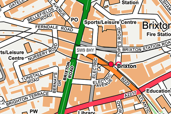 SW9 8HY map - OS OpenMap – Local (Ordnance Survey)