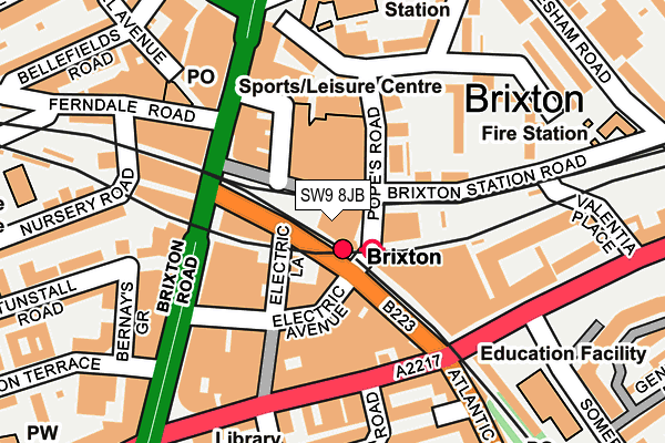 SW9 8JB map - OS OpenMap – Local (Ordnance Survey)