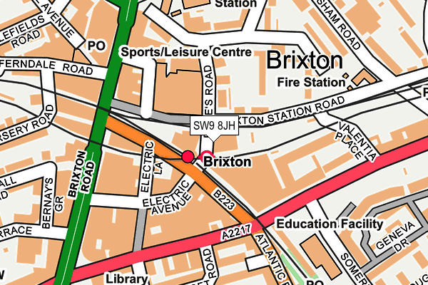 SW9 8JH map - OS OpenMap – Local (Ordnance Survey)