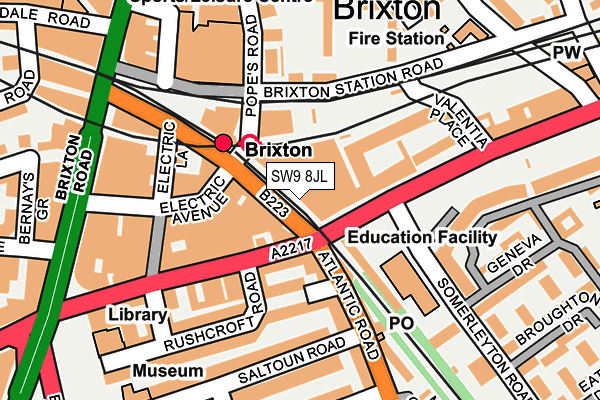 SW9 8JL map - OS OpenMap – Local (Ordnance Survey)