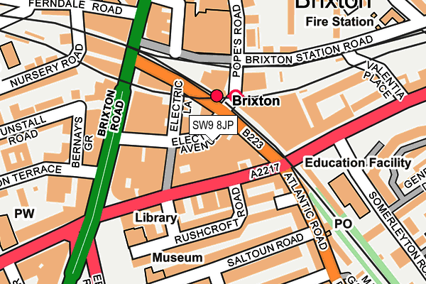 SW9 8JP map - OS OpenMap – Local (Ordnance Survey)