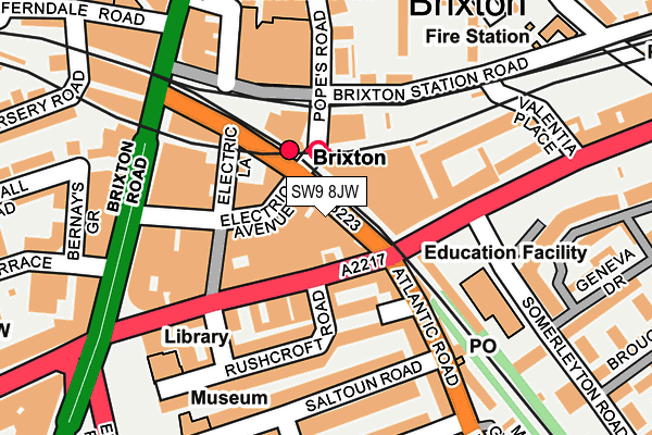 SW9 8JW map - OS OpenMap – Local (Ordnance Survey)