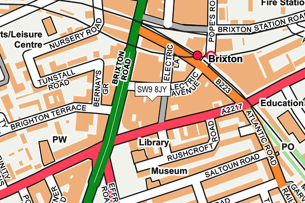 SW9 8JY map - OS OpenMap – Local (Ordnance Survey)