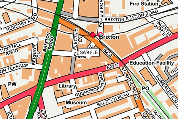 SW9 8LB map - OS OpenMap – Local (Ordnance Survey)