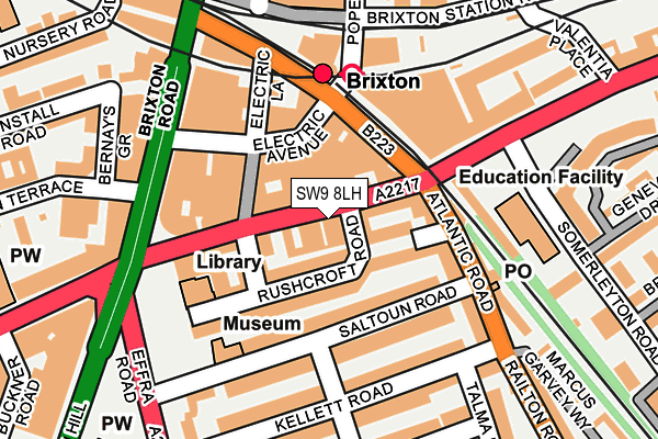 SW9 8LH map - OS OpenMap – Local (Ordnance Survey)