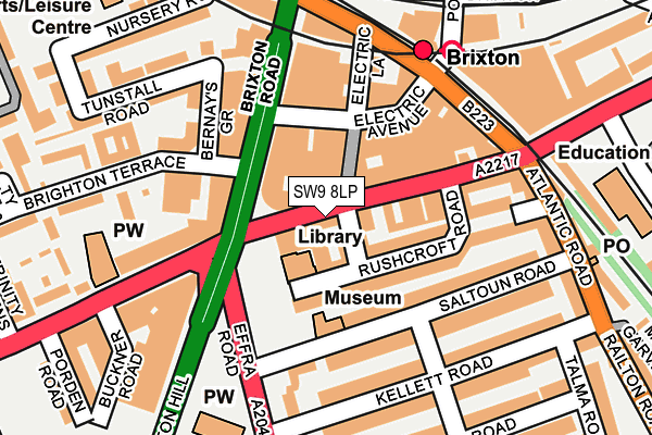 SW9 8LP map - OS OpenMap – Local (Ordnance Survey)