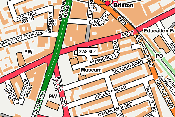 SW9 8LZ map - OS OpenMap – Local (Ordnance Survey)