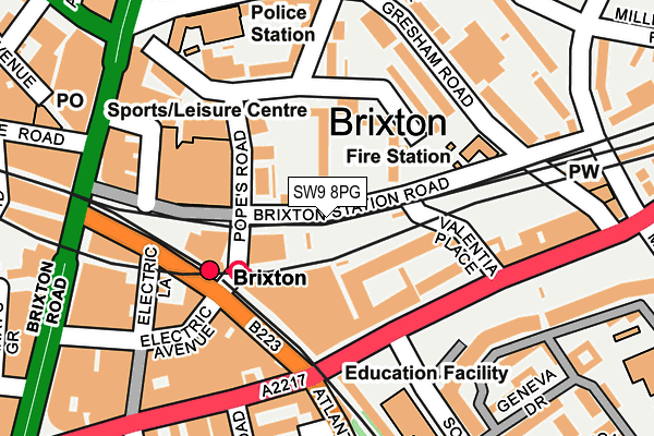 SW9 8PG map - OS OpenMap – Local (Ordnance Survey)