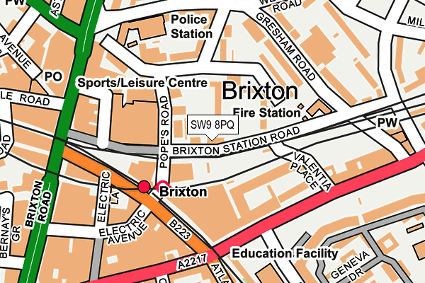 Map of POP BRIXTON LIMITED at local scale