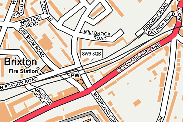 SW9 8QB map - OS OpenMap – Local (Ordnance Survey)