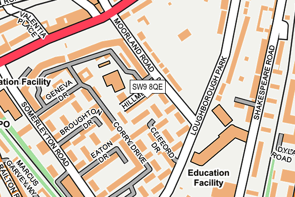SW9 8QE map - OS OpenMap – Local (Ordnance Survey)