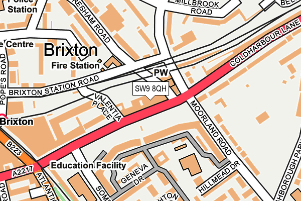 SW9 8QH map - OS OpenMap – Local (Ordnance Survey)