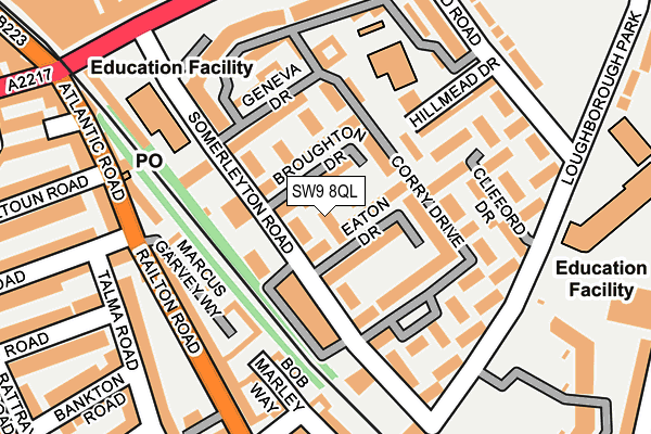 SW9 8QL map - OS OpenMap – Local (Ordnance Survey)