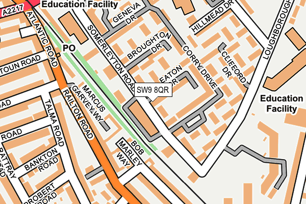 SW9 8QR map - OS OpenMap – Local (Ordnance Survey)