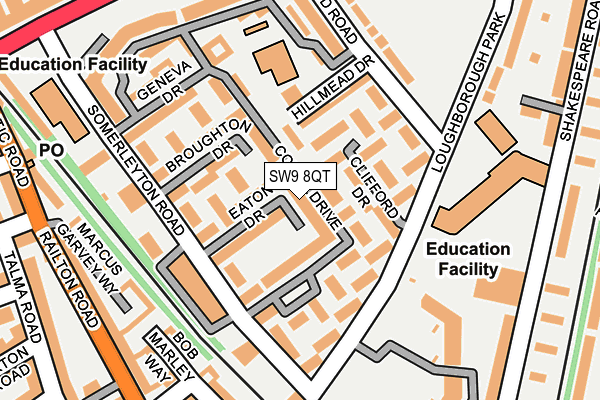 SW9 8QT map - OS OpenMap – Local (Ordnance Survey)