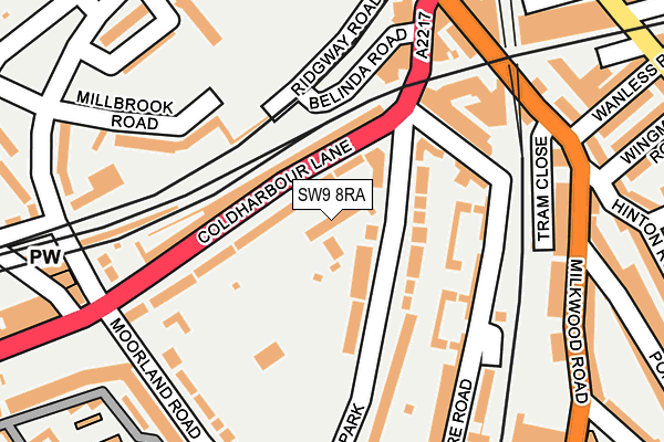 SW9 8RA map - OS OpenMap – Local (Ordnance Survey)