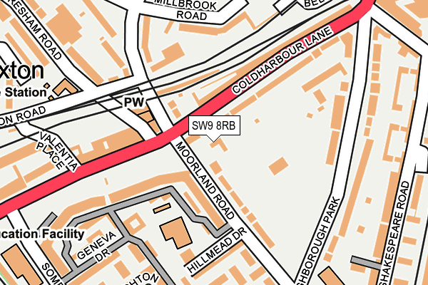 SW9 8RB map - OS OpenMap – Local (Ordnance Survey)