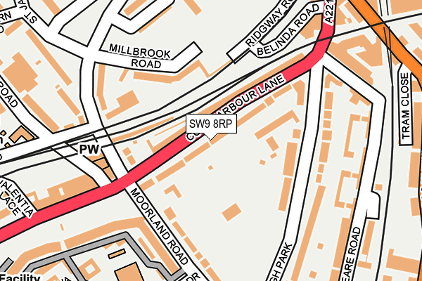 SW9 8RP map - OS OpenMap – Local (Ordnance Survey)