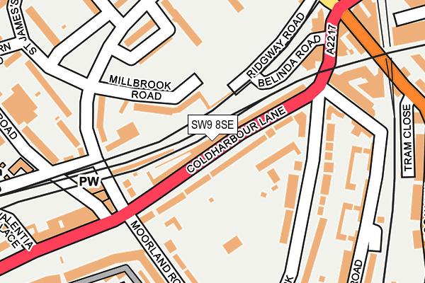 SW9 8SE map - OS OpenMap – Local (Ordnance Survey)