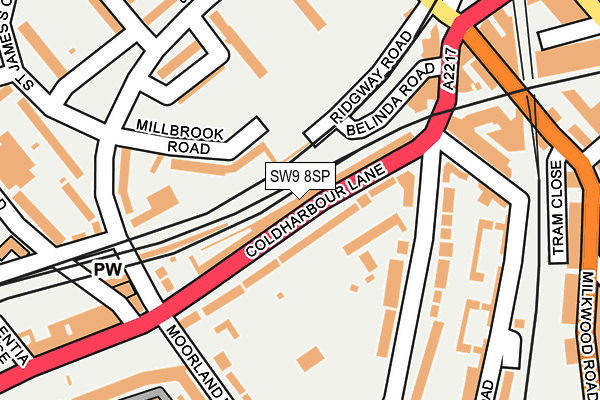 SW9 8SP map - OS OpenMap – Local (Ordnance Survey)