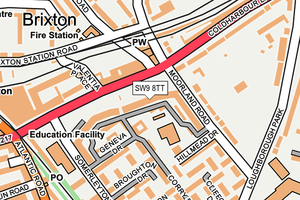 SW9 8TT map - OS OpenMap – Local (Ordnance Survey)