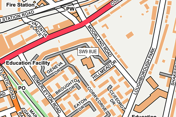 SW9 8UE map - OS OpenMap – Local (Ordnance Survey)