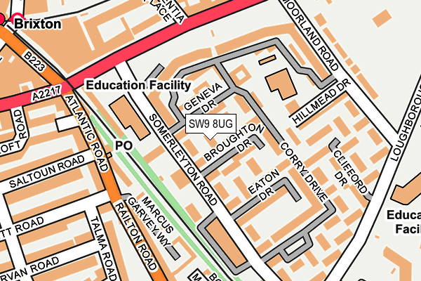 SW9 8UG map - OS OpenMap – Local (Ordnance Survey)