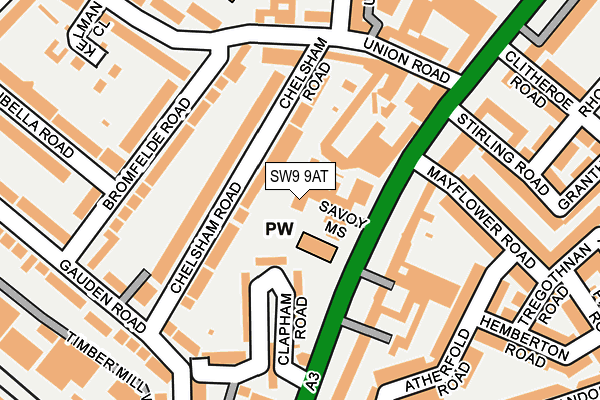 SW9 9AT map - OS OpenMap – Local (Ordnance Survey)