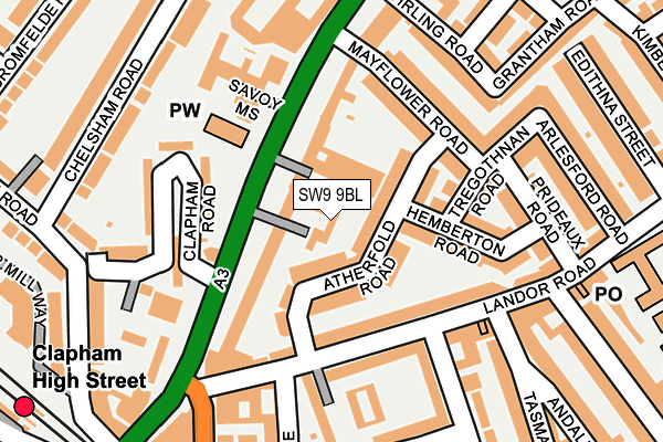 SW9 9BL map - OS OpenMap – Local (Ordnance Survey)