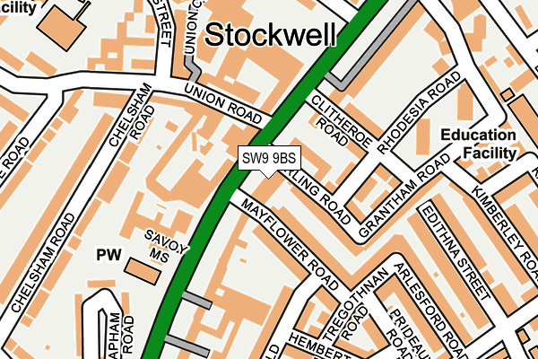 SW9 9BS map - OS OpenMap – Local (Ordnance Survey)