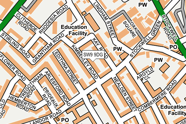 SW9 9DG map - OS OpenMap – Local (Ordnance Survey)