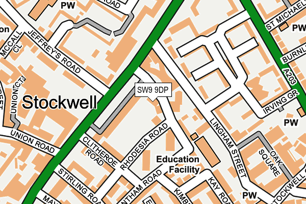 SW9 9DP map - OS OpenMap – Local (Ordnance Survey)