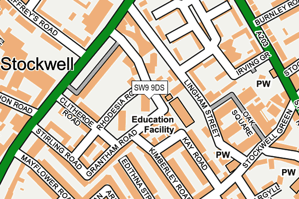 SW9 9DS map - OS OpenMap – Local (Ordnance Survey)