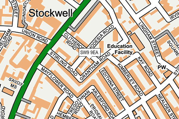 SW9 9EA map - OS OpenMap – Local (Ordnance Survey)